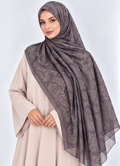 Printed Bamboo- Ash Paisley