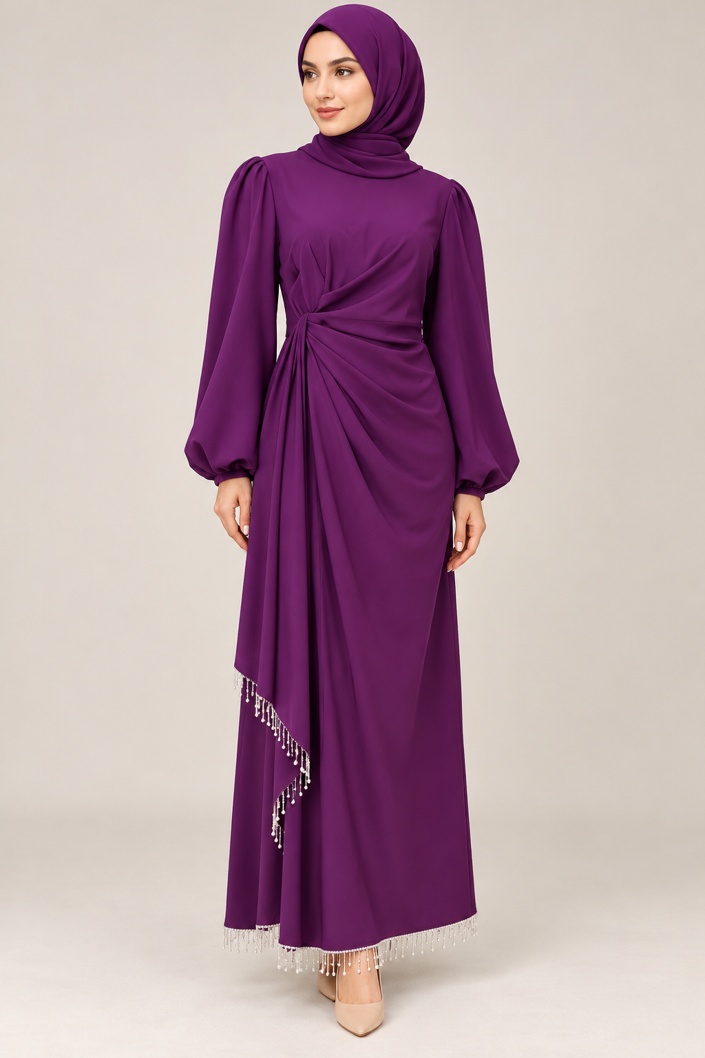 Inara Belted Dress- Purple