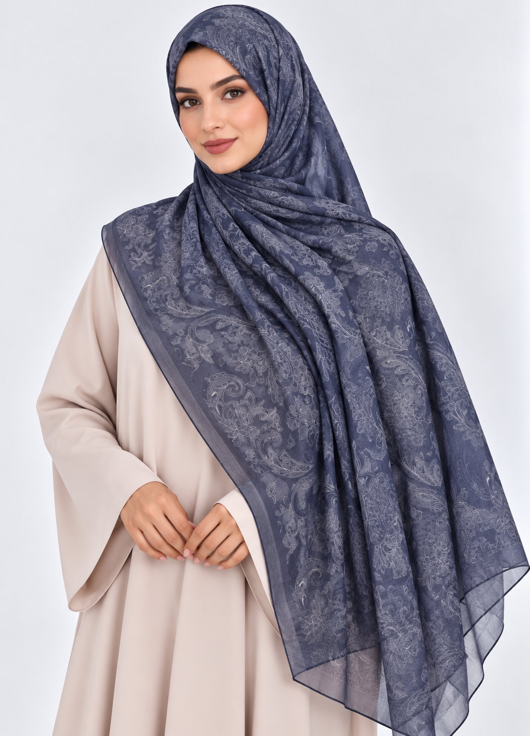 Printed Bamboo- Navy Paisley