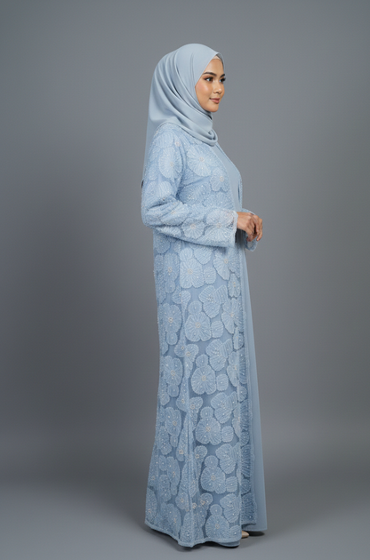 Yasmin Embellished Abaya- Sky Blue