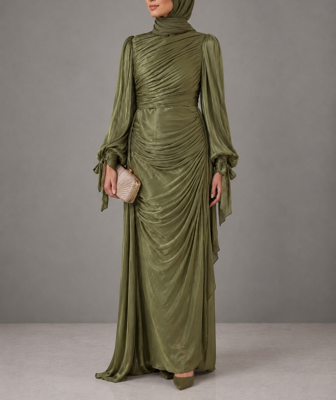 Green Ruched  Dress