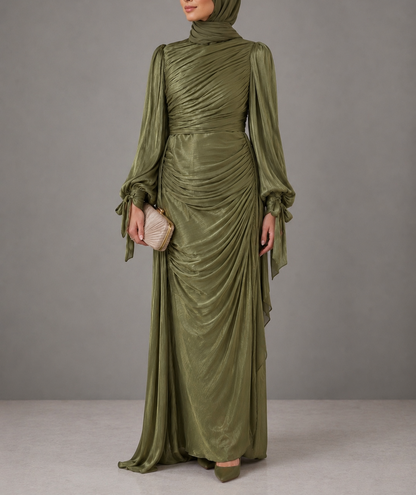 Green Ruched  Dress