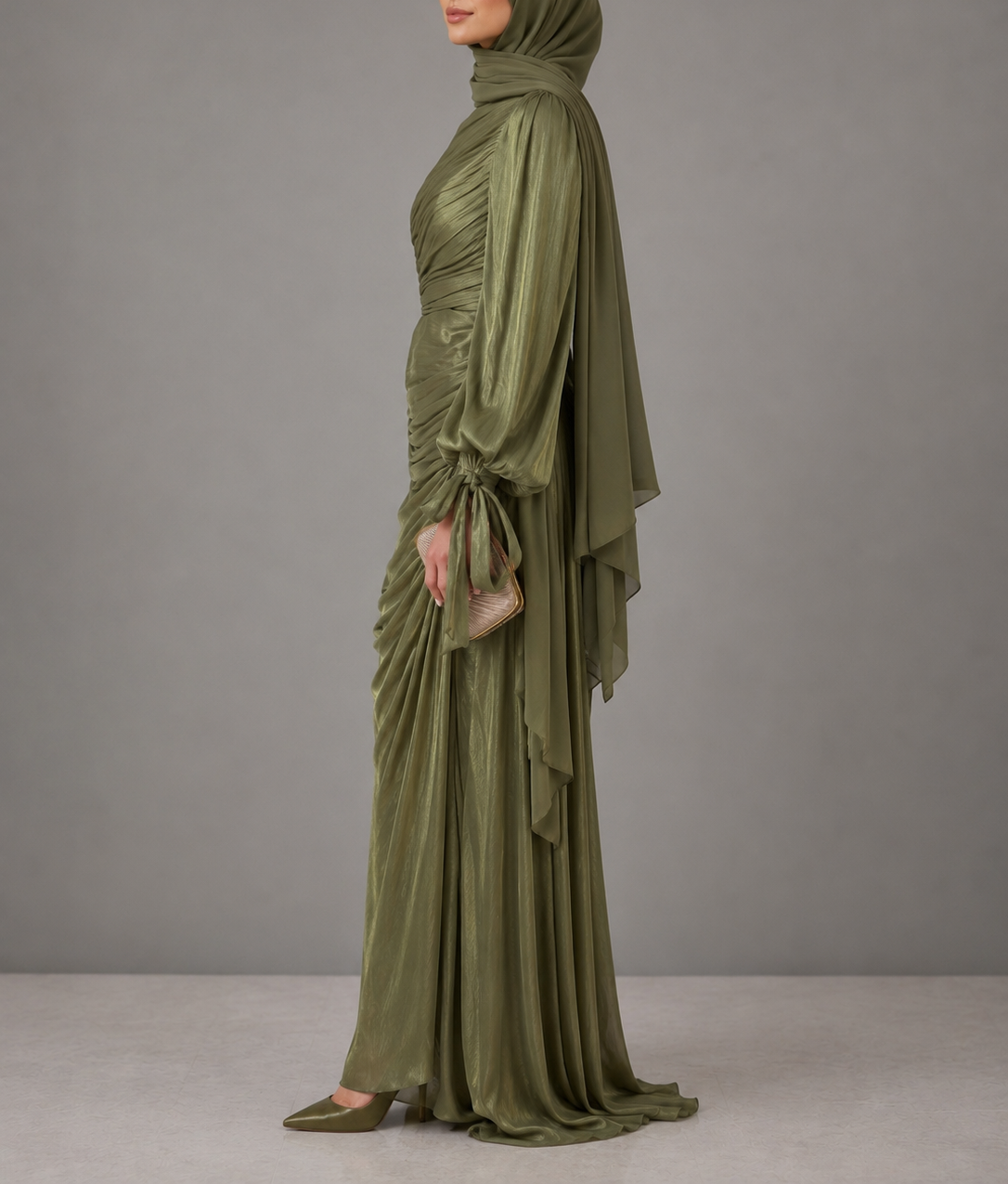 Green Ruched  Dress