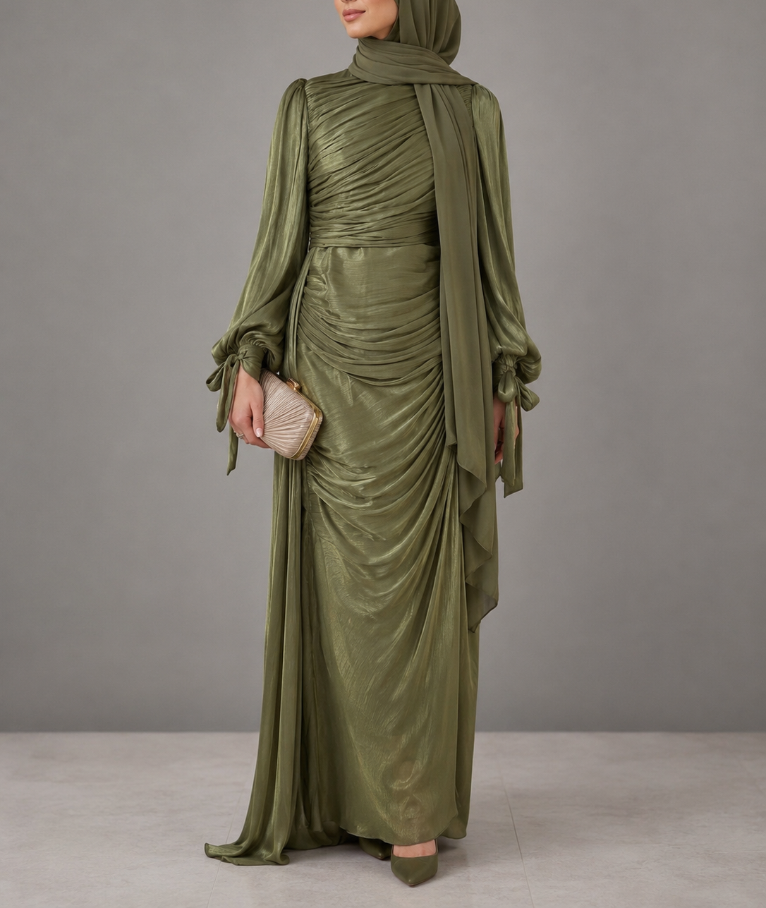 Green Ruched  Dress