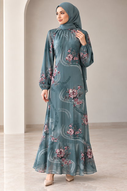 Green Floral Dress
