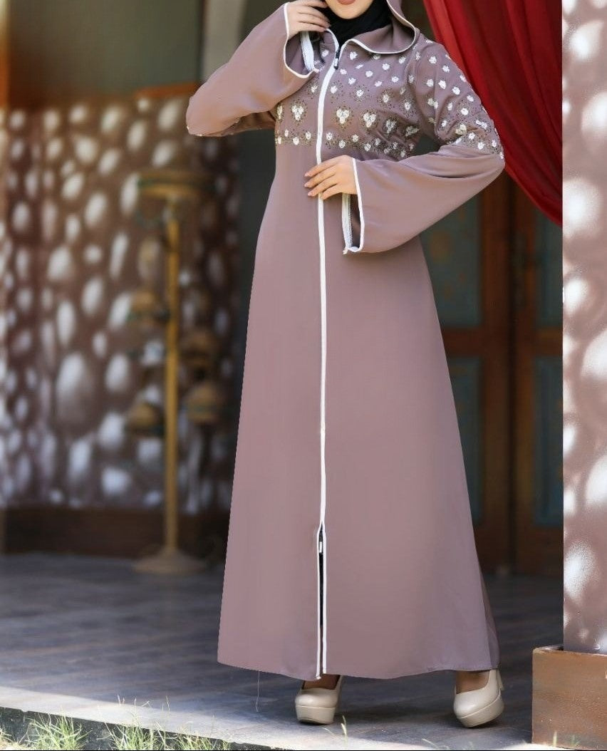 Classic Hooded Abaya (Brown)