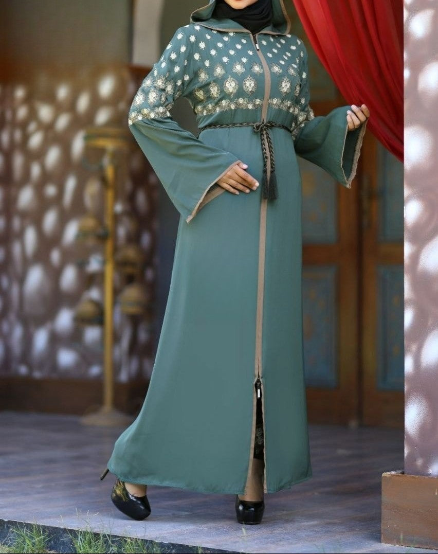 Classic Hooded Abaya (Green)