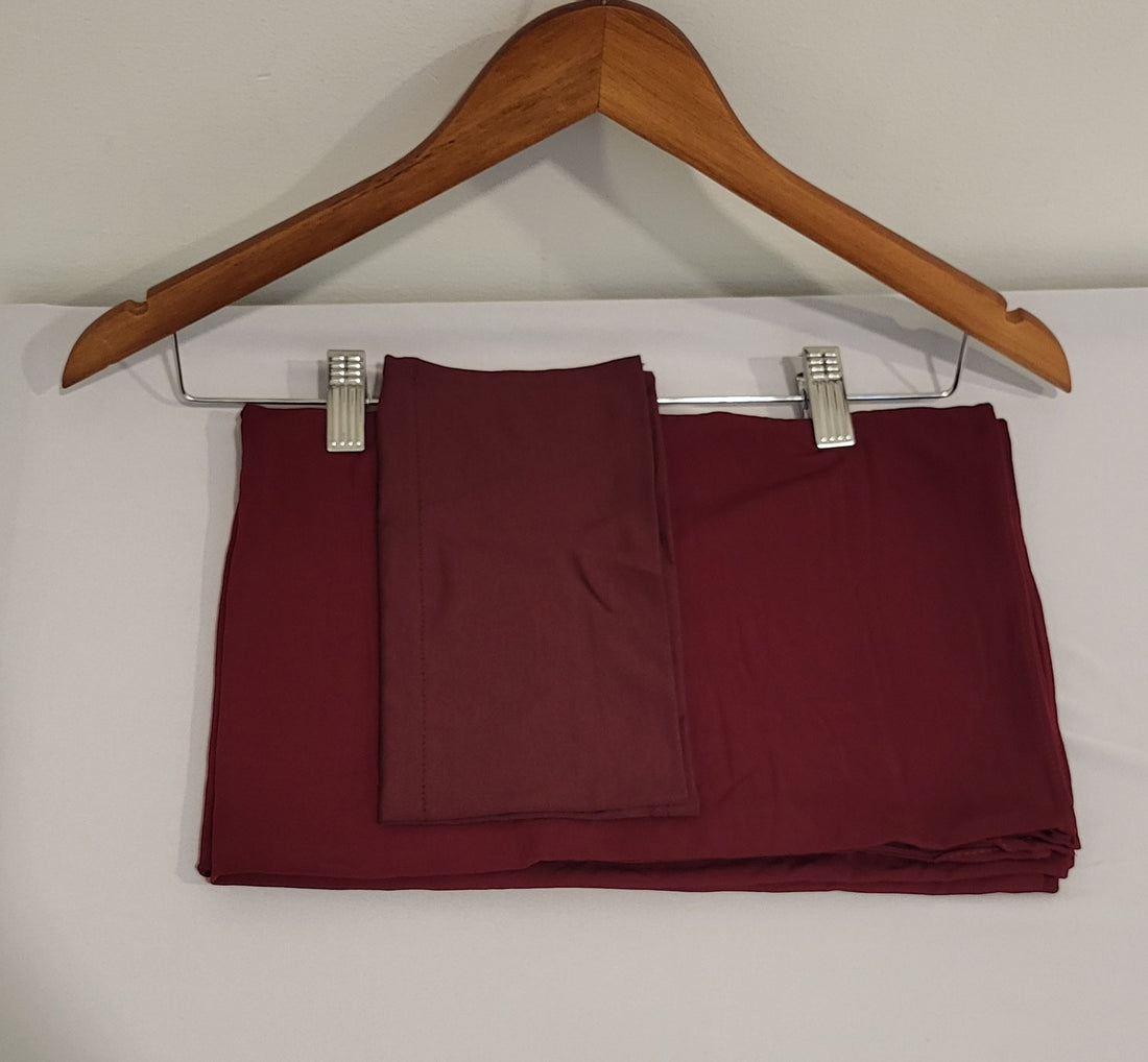Jersey Matching Hijab & Undercap Set - Maroon