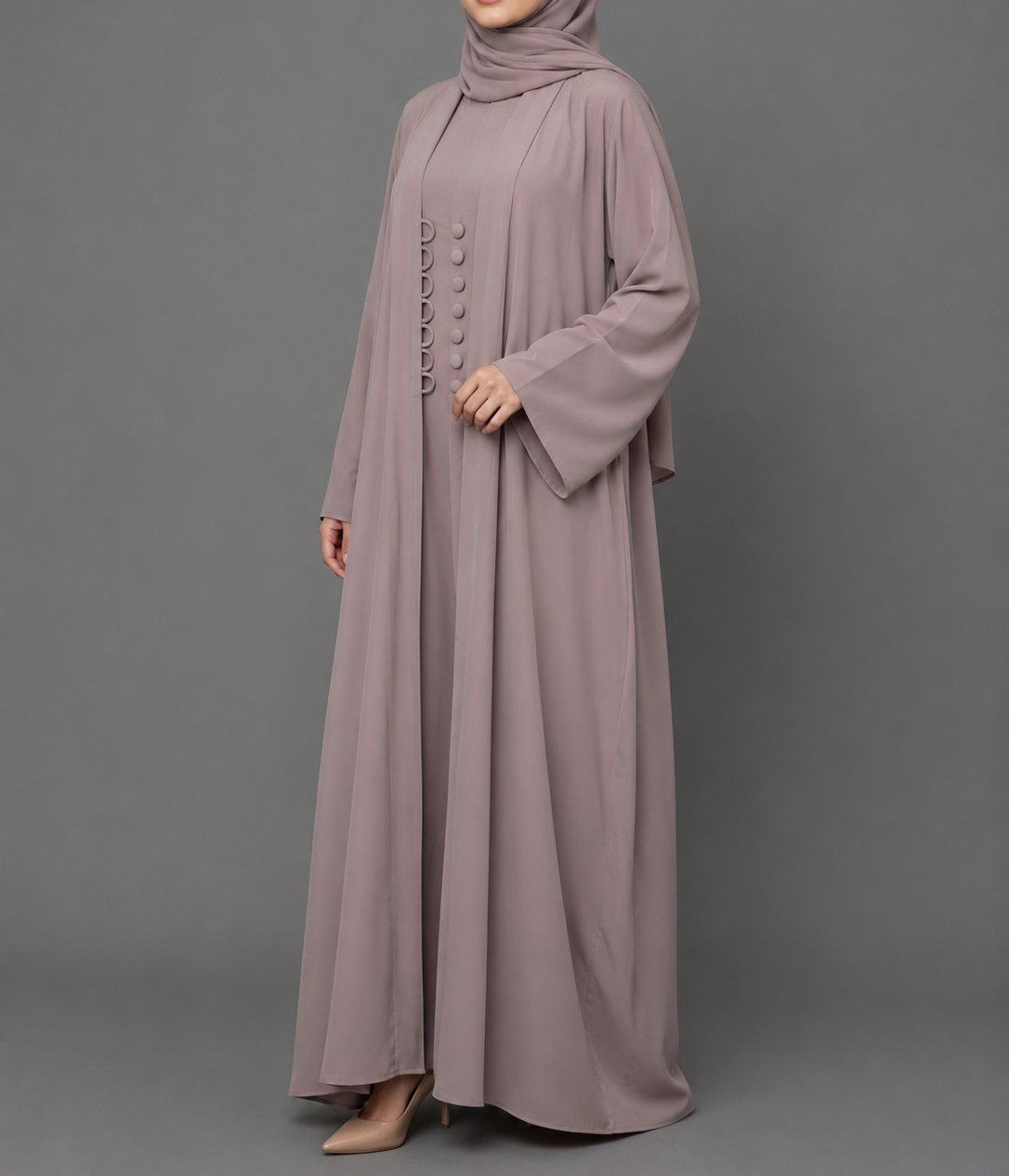 Saya Two- Piece Premium Abaya - Lilac