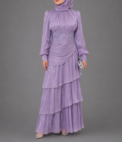 Lilac Layered Elegant  Dress