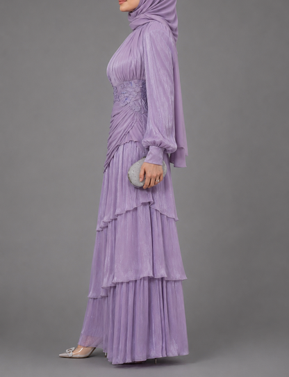 Lilac Layered Elegant  Dress