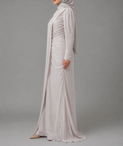 Meena  Cape Dress- Nude