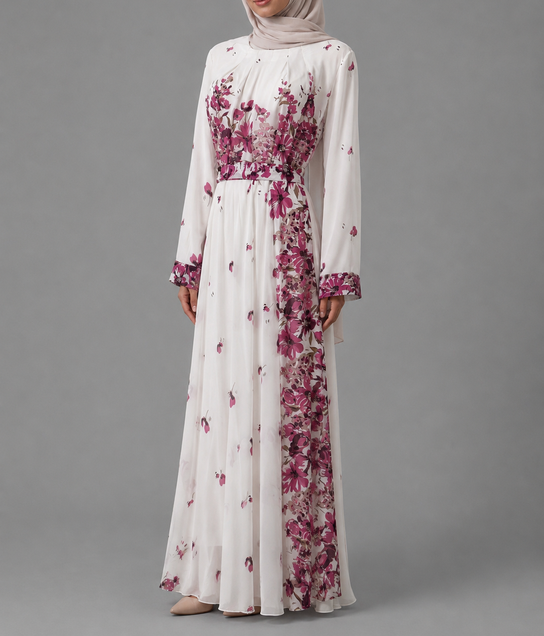 Nannah Chiffon Dress- Pink Floral