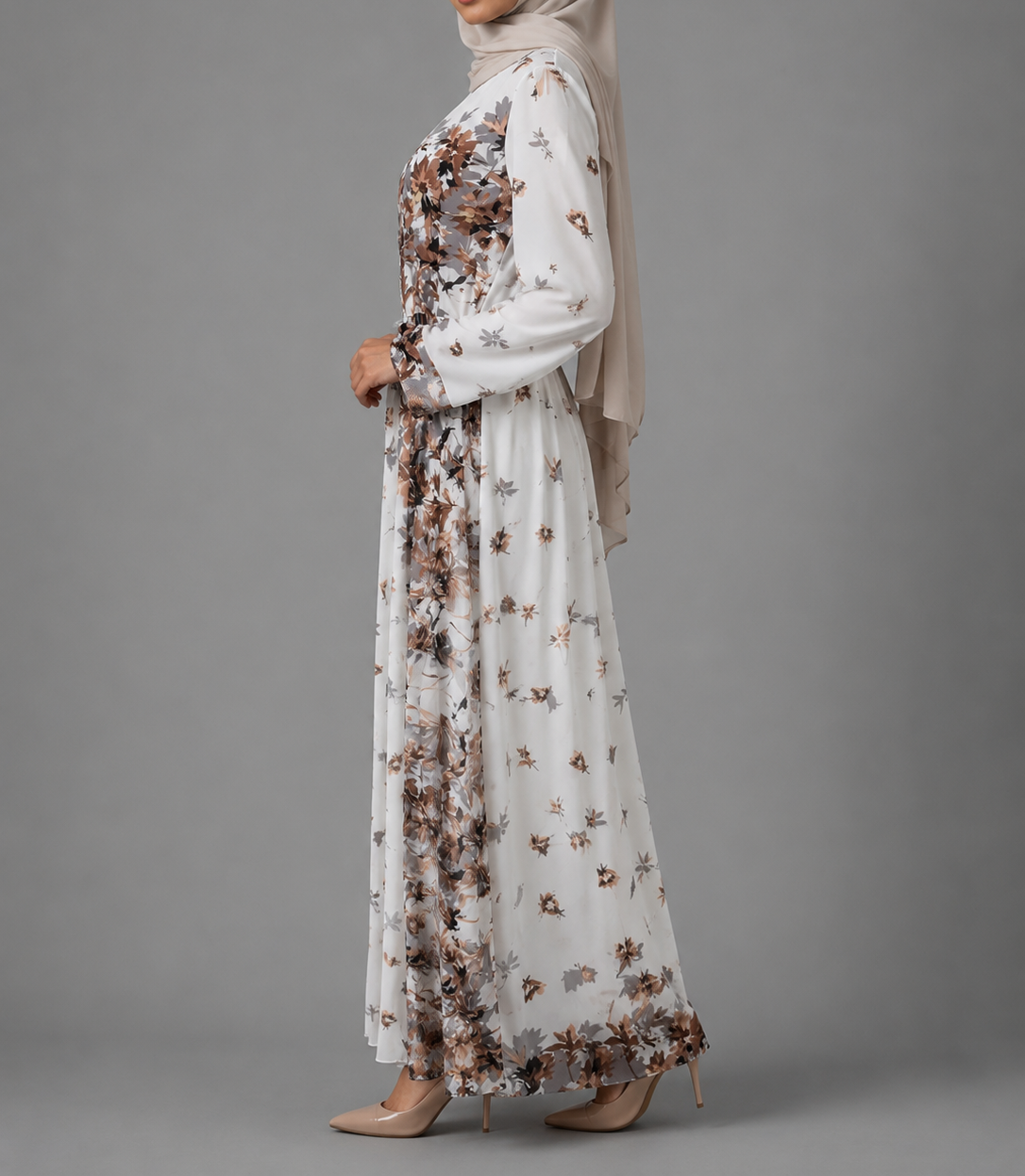 Nannah Chiffon Dress- Fig Floral