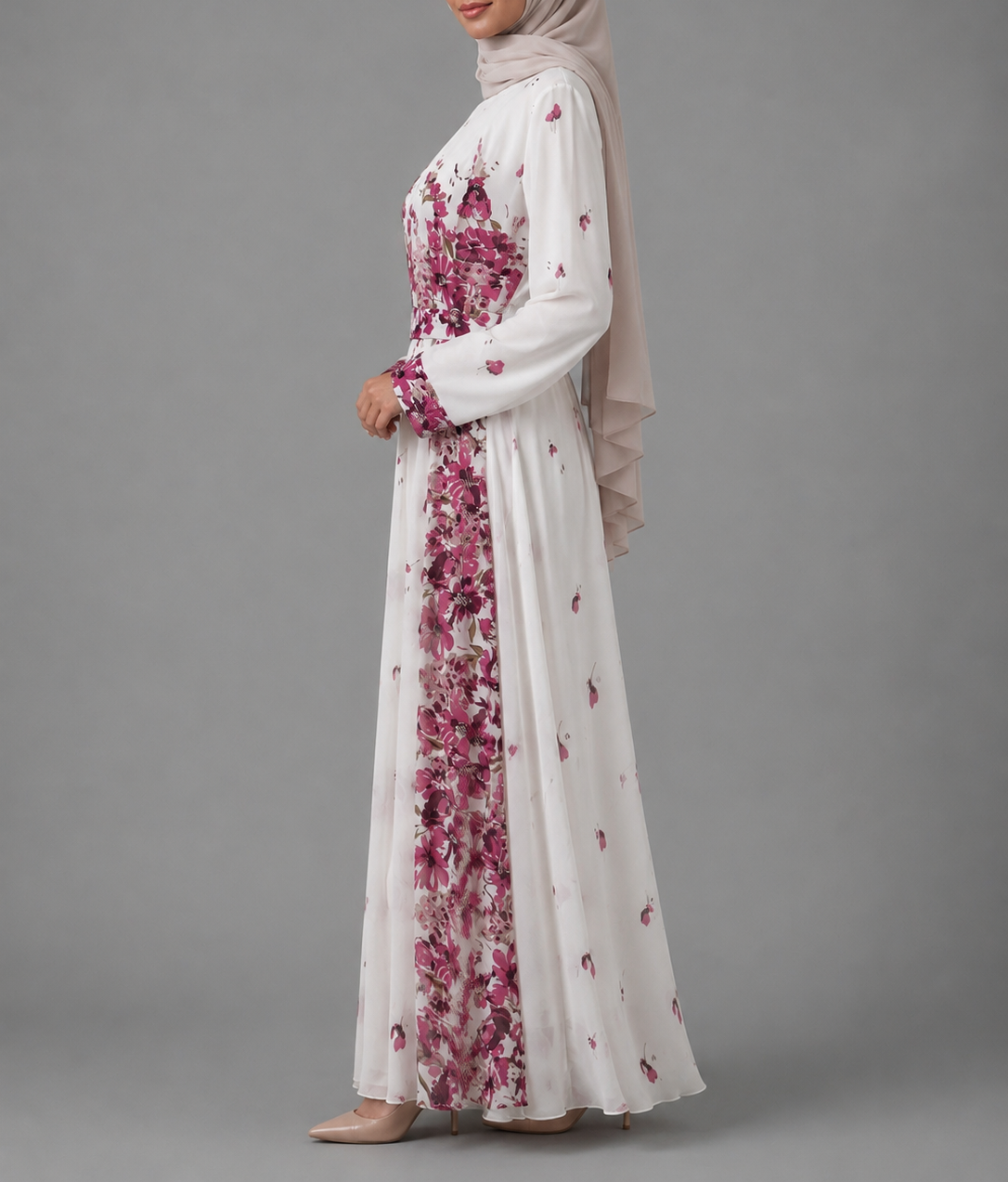 Nannah Chiffon Dress- Lilac Floral