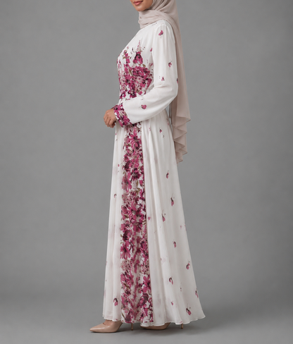 Nannah Chiffon Dress- Lilac Floral