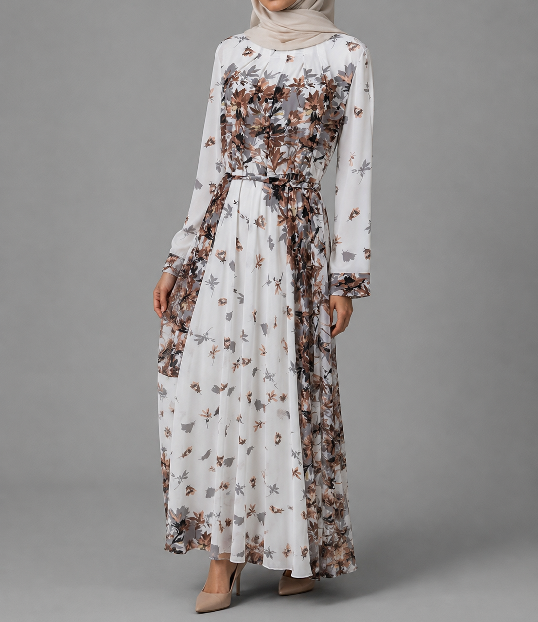 Nannah Chiffon Dress- Fig Floral
