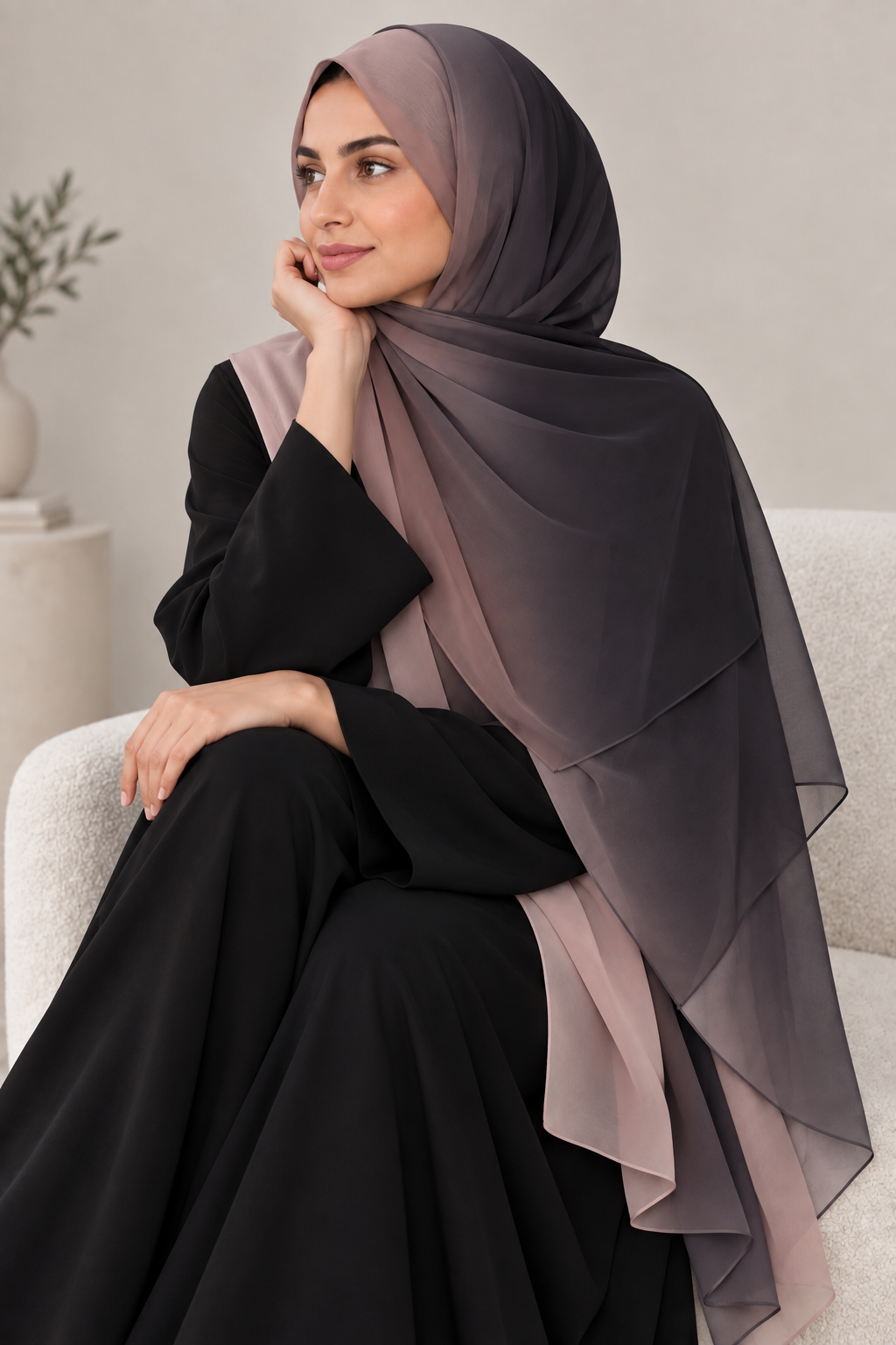 Ombre Chiffon - Charcoal