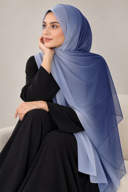 Ombre Chiffon - Dusty Blue