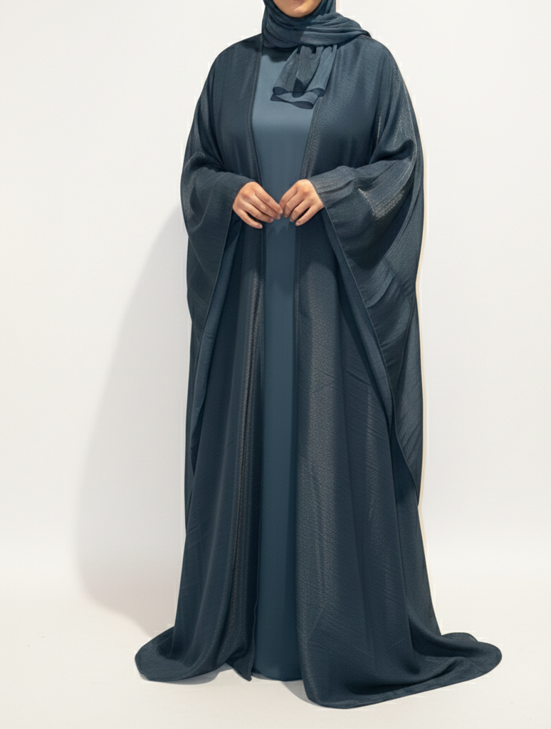 Sumiya Organza Abaya- Teal