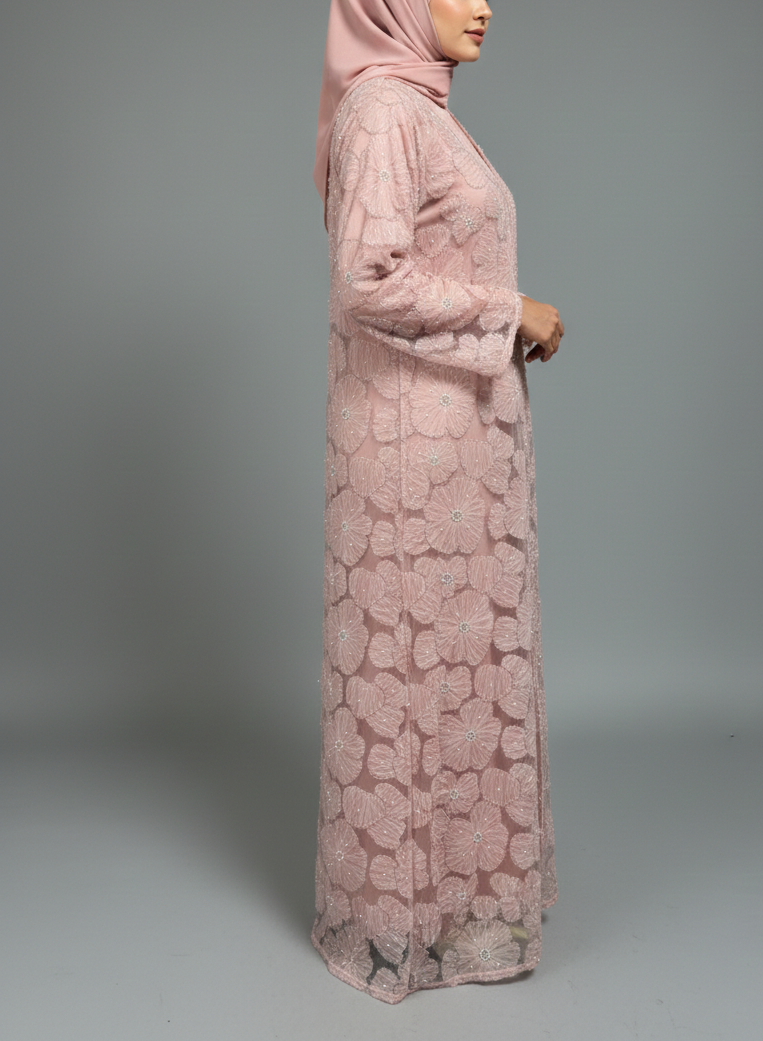 Yasmin Embellished Abaya- Pink