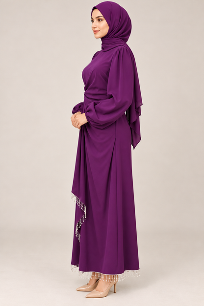 Inara Belted Dress- Purple