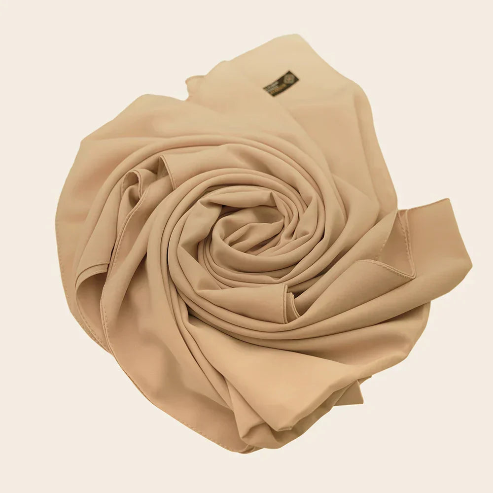 Premium Medina Silk Hijab- Caramel