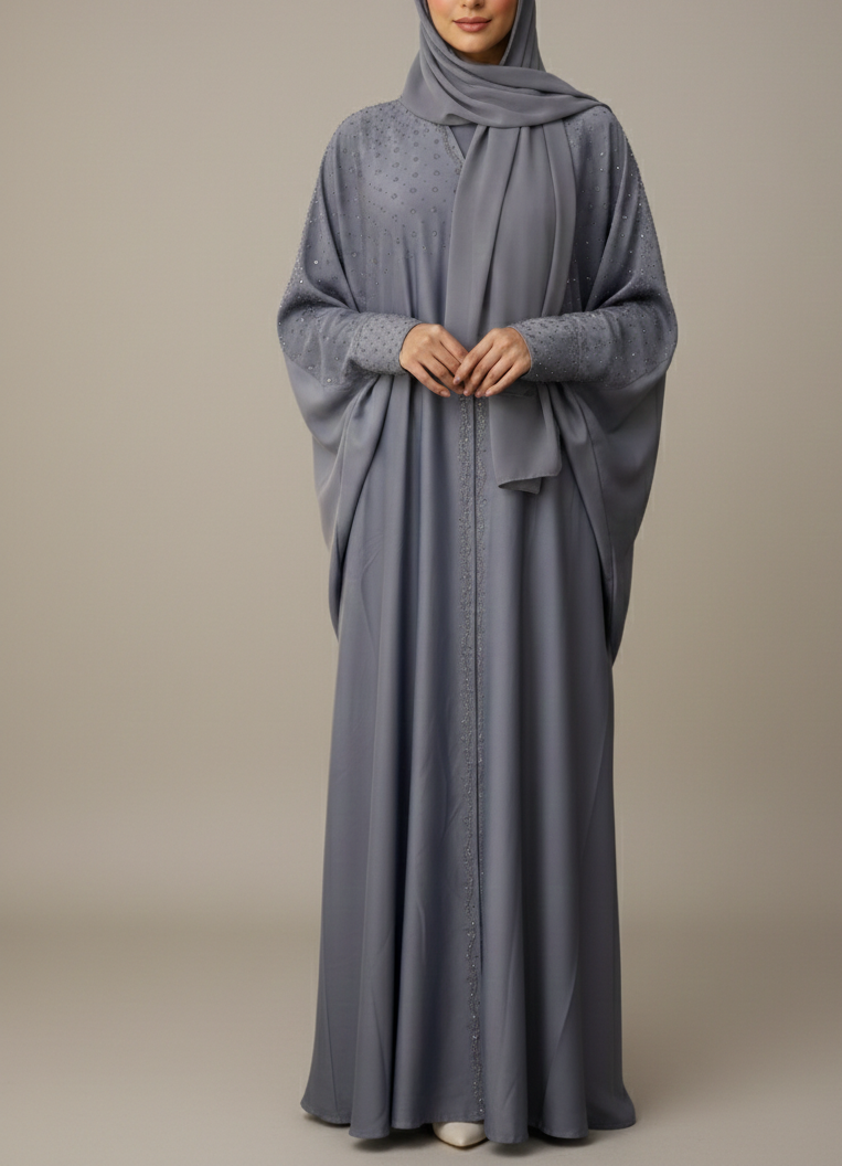 Grey Sequin Abaya