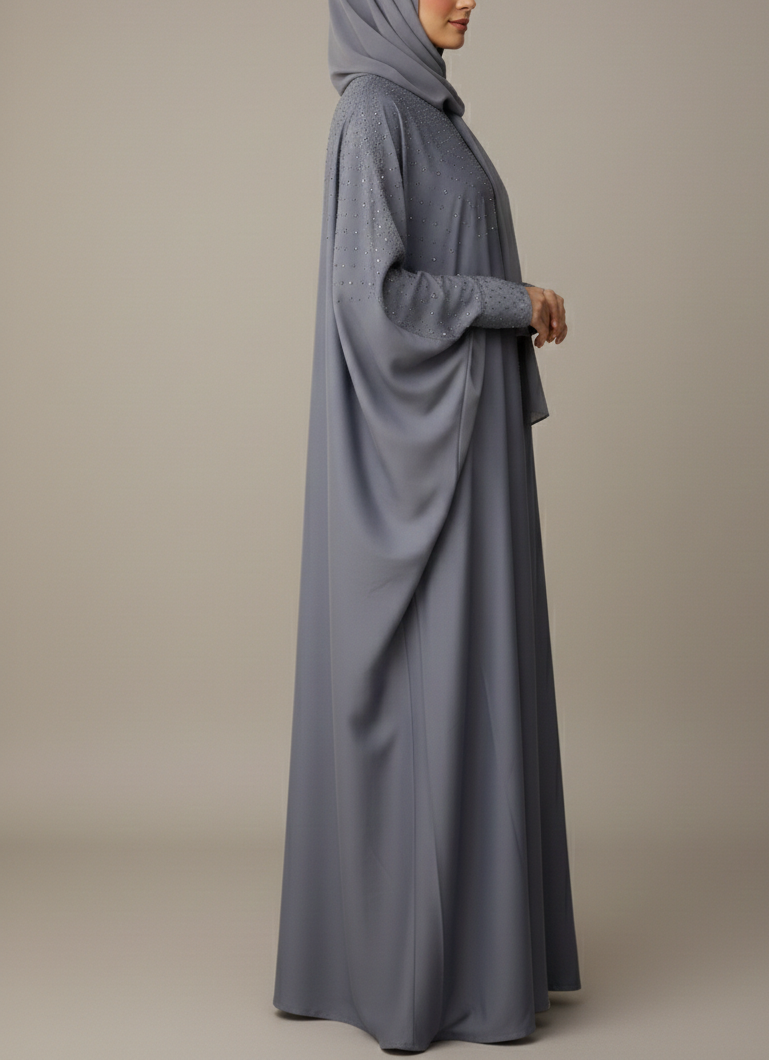 Grey Sequin Abaya