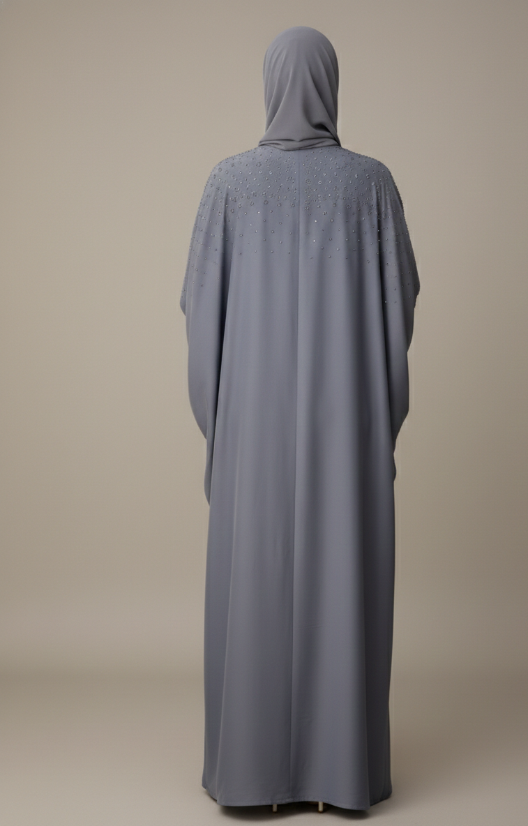 Grey Sequin Abaya