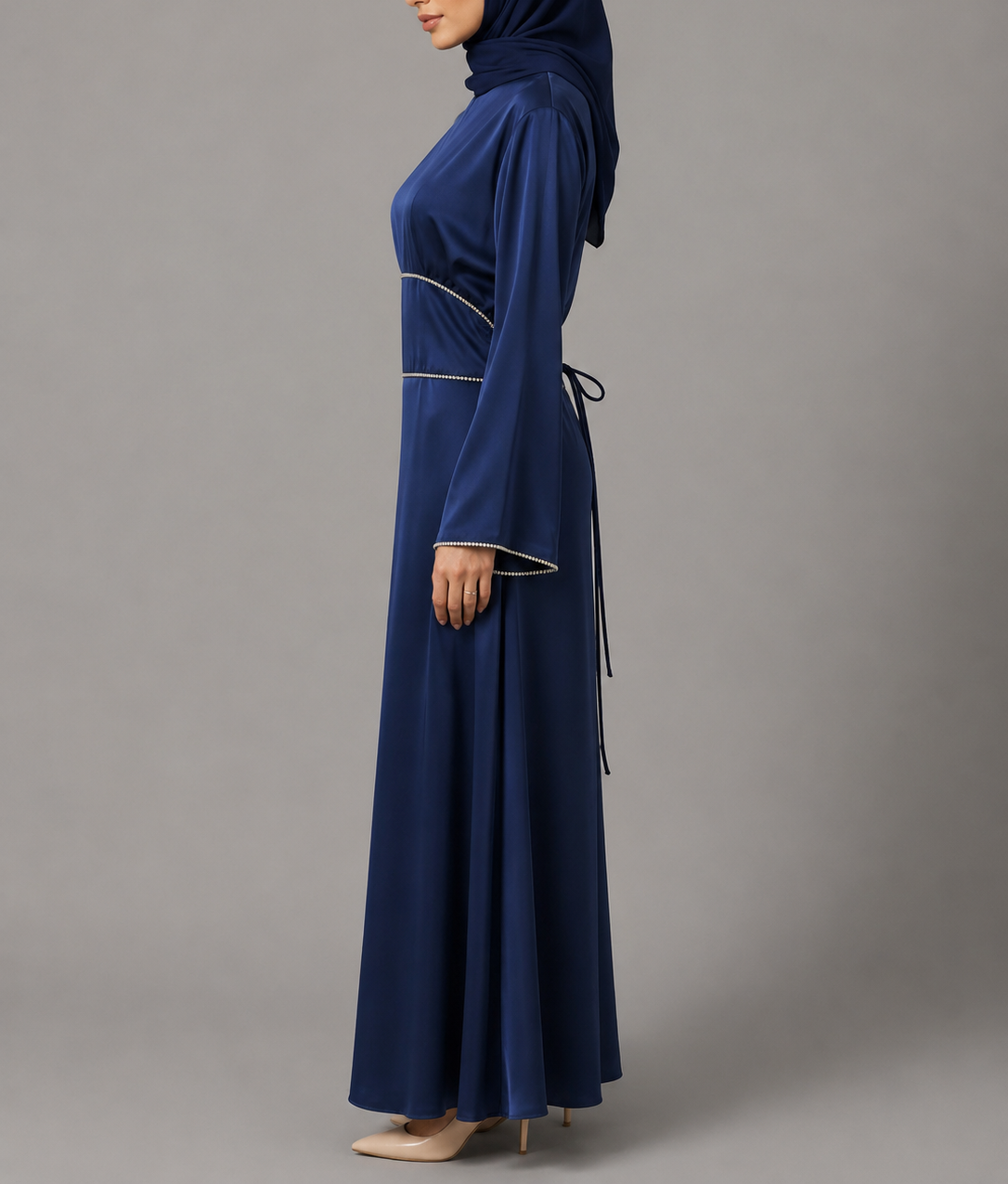 Sumaira Satin Dress - Blue
