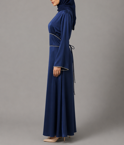 Sumaira Satin Dress - Blue
