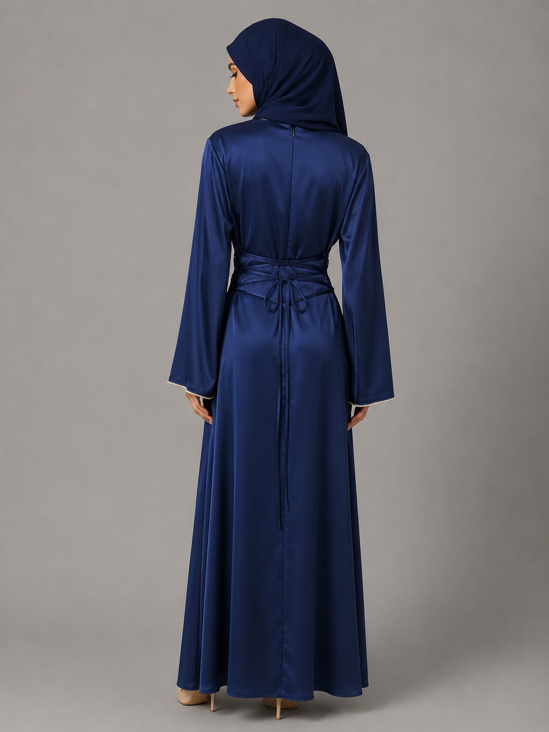 Sumaira Satin Dress - Blue