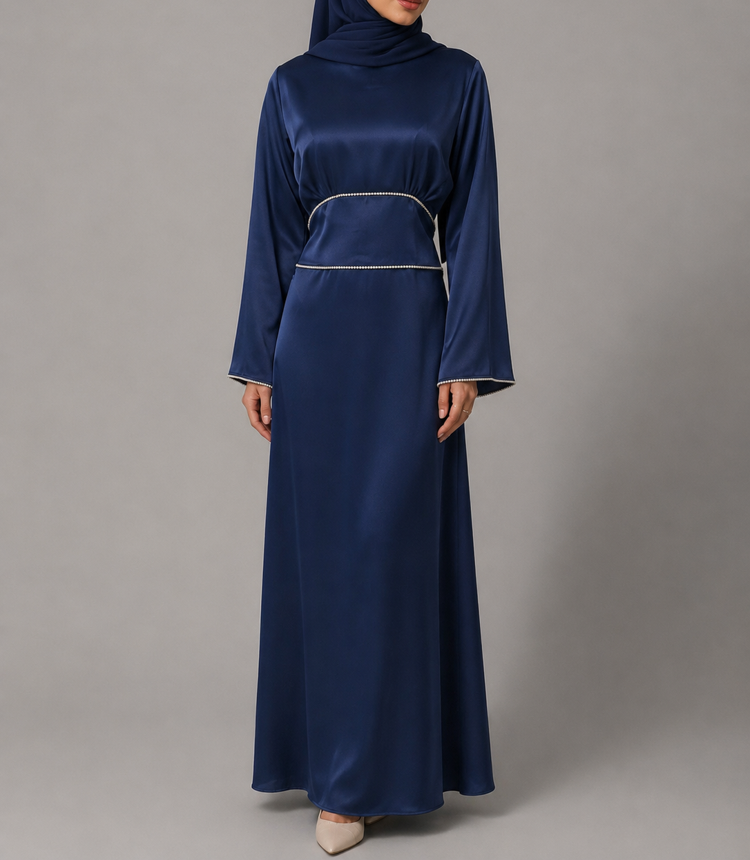 Sumaira Satin Dress - Blue