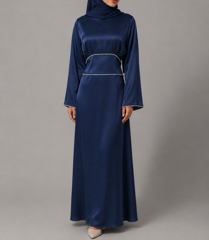 Sumaira Satin Dress - Blue