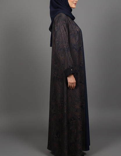 Blossom Abaya Set - Brown/Navy
