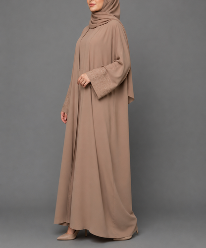 Nada Premium Abaya Set - Brown