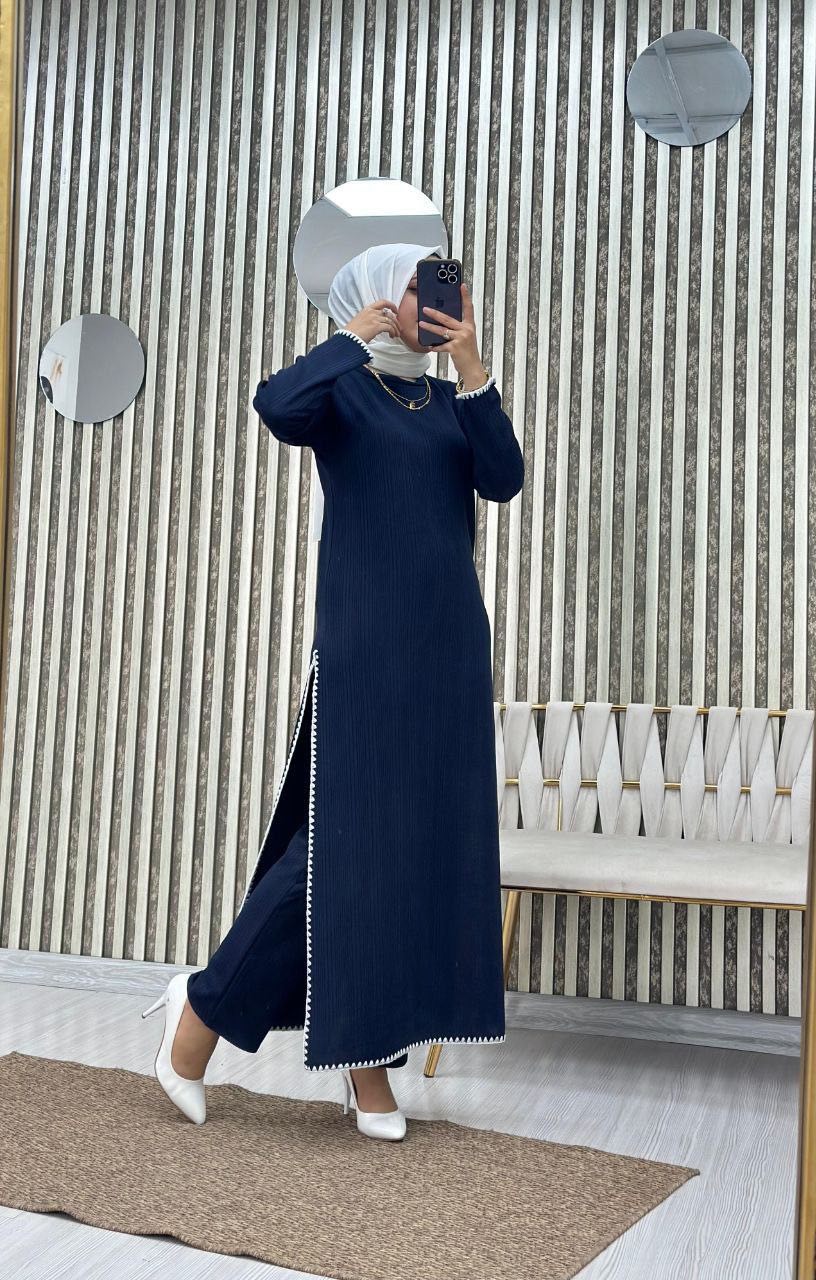 Naya Knit Top & Pant Matching Set- Blue