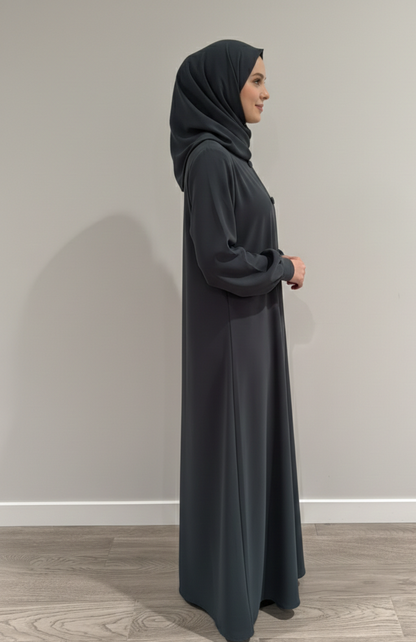 Essential Open Abaya- Black