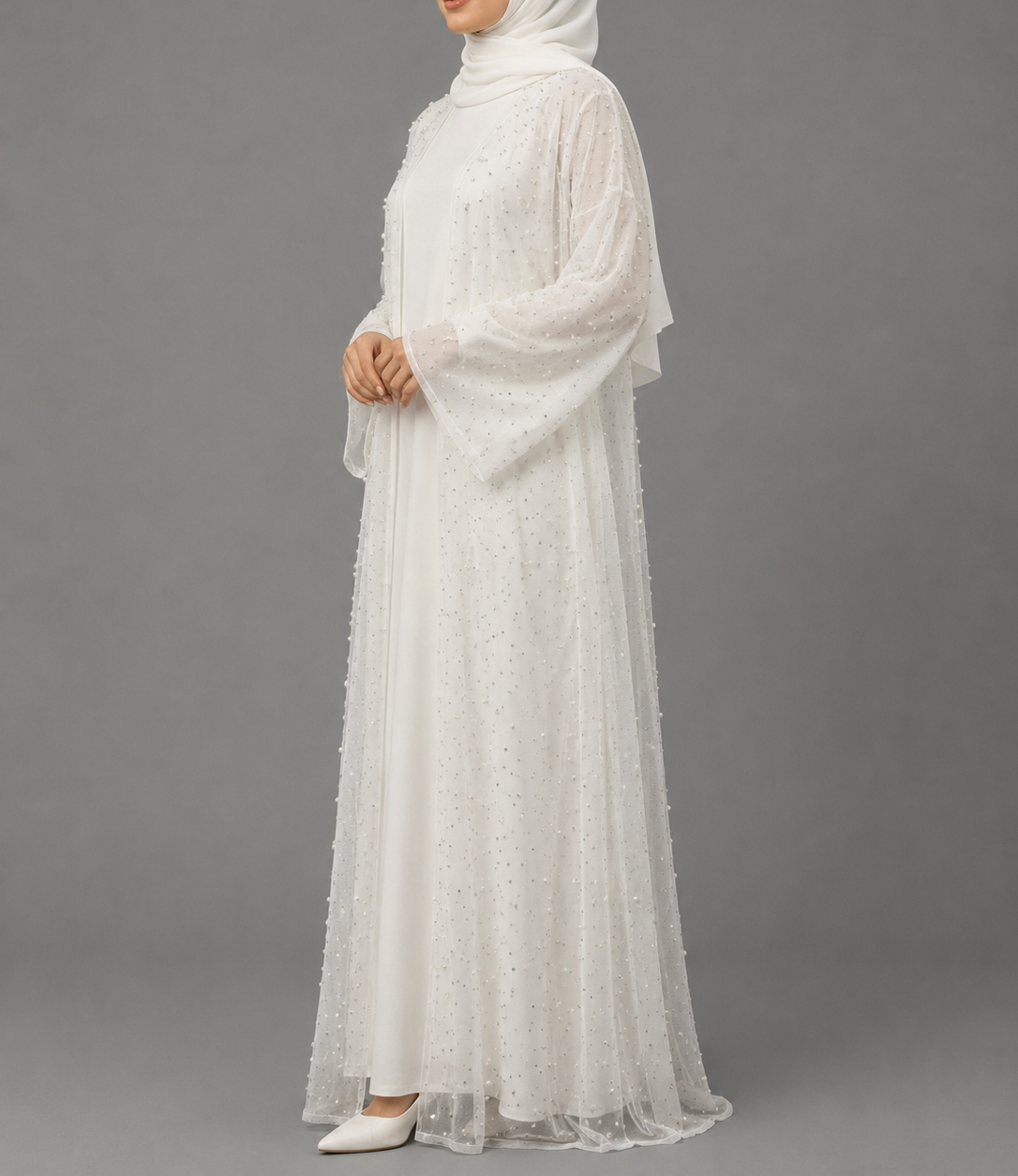 Nur Pearl Abaya - Snow